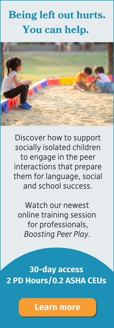 Watch our newest online training session for professionals, Boosting Peer Play.