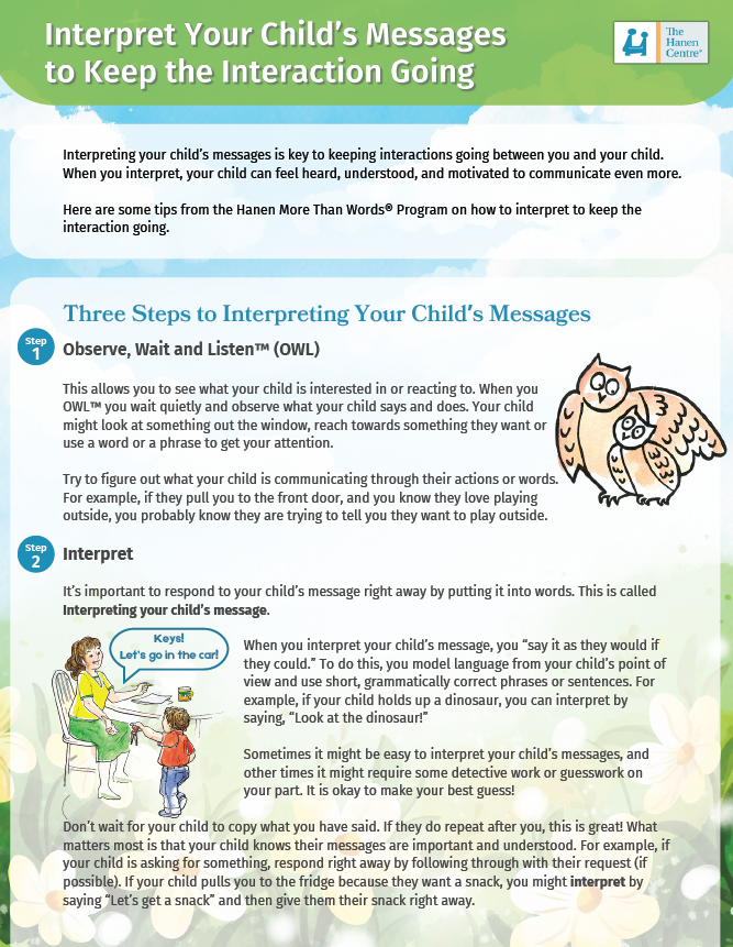 Image of the Autism Month handout
