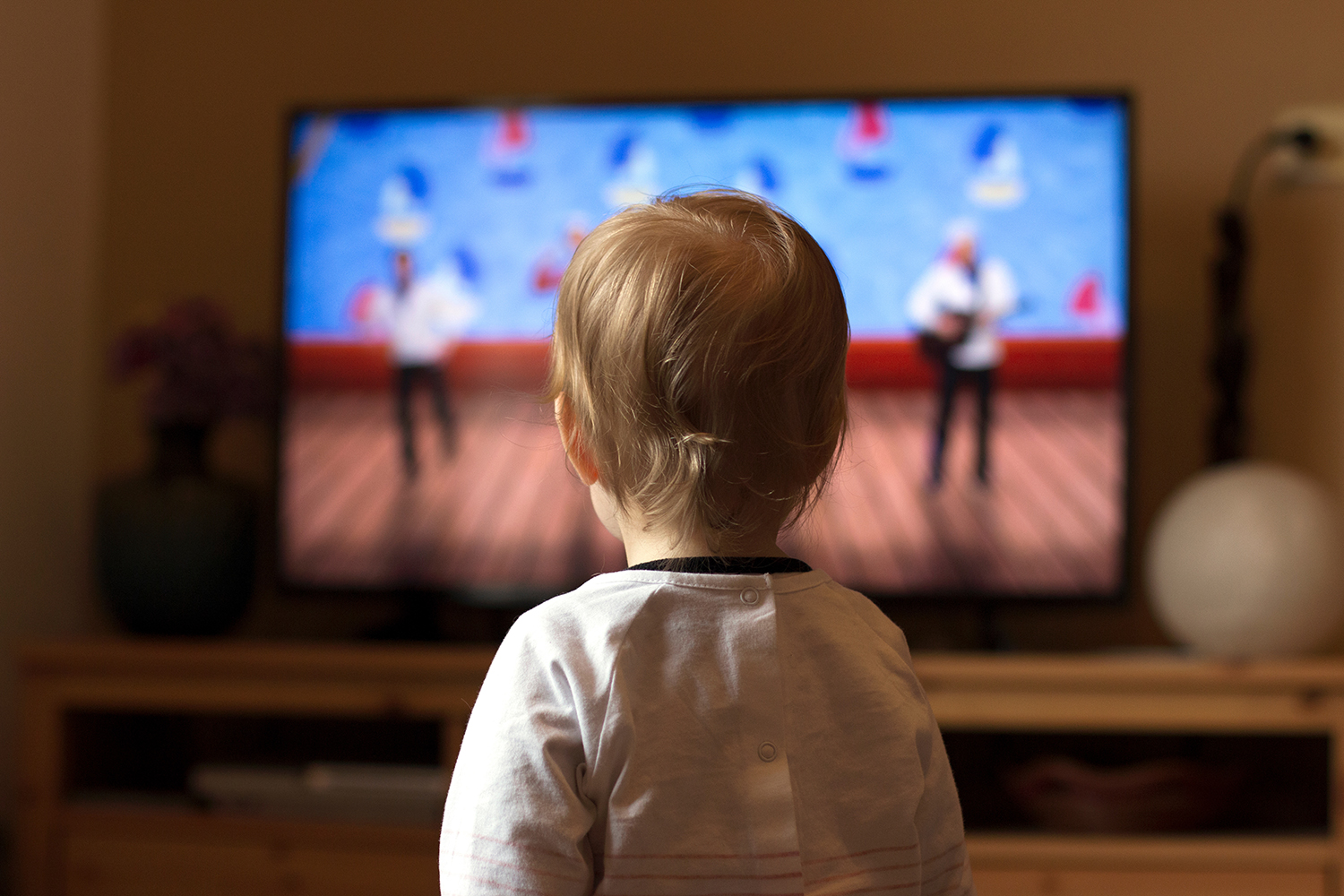 Toddler watching TV